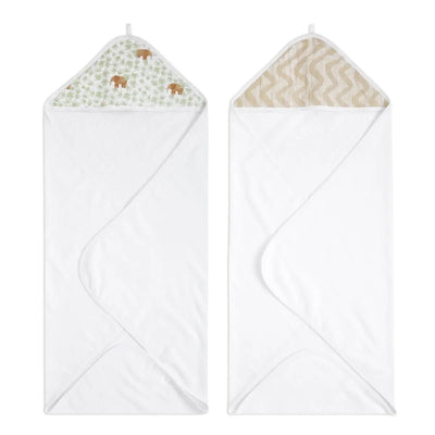 Bambinista-ADEN + ANAIS-Towels-ADEN + ANAIS Essentials Cotton Muslin Hooded Towels 2 Pack - Tanzania