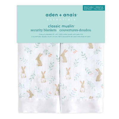 Bambinista-ADEN + ANAIS-Blankets-ADEN + ANAIS ESSENTIALS COTTON MUSLIN SECURITY BLANKETS 2 PACK - Blushing Bunnies