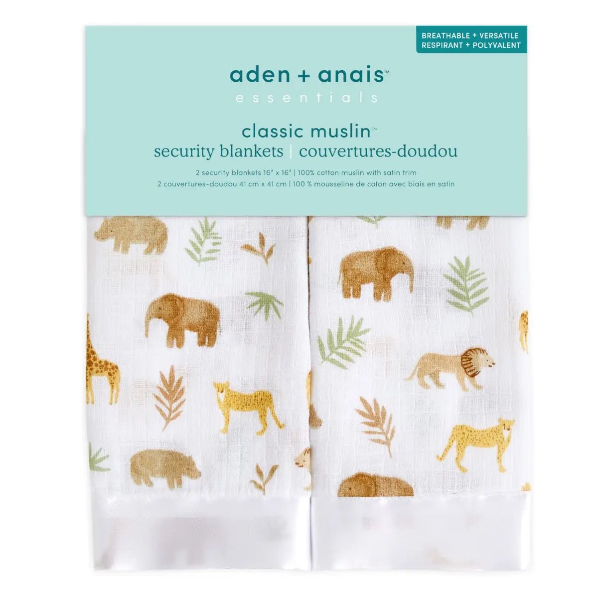 Bambinista-ADEN + ANAIS-Blankets-ADEN + ANAIS ESSENTIALS COTTON MUSLIN SECURITY BLANKETS 2 PACK - Tanzania