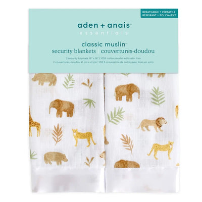 Bambinista-ADEN + ANAIS-Blankets-ADEN + ANAIS ESSENTIALS COTTON MUSLIN SECURITY BLANKETS 2 PACK - Tanzania