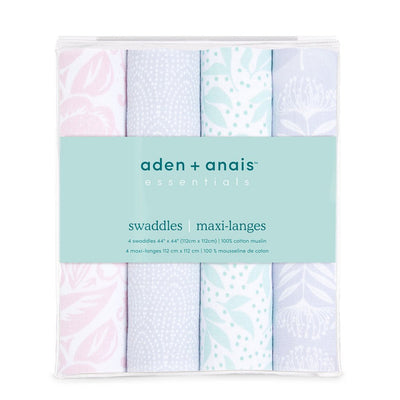 Bambinista-ADEN + ANAIS-Blankets-ADEN + ANAIS Essentials Cotton Muslin Swaddles - Damsel 4-pack