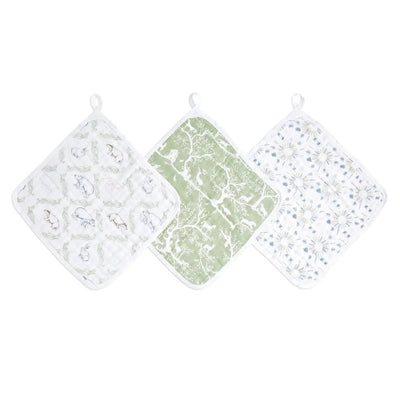 Bambinista-ADEN + ANAIS-Towels-ADEN + ANAIS Essentials Cotton Muslin Washcloths 3 Pack - Harmony