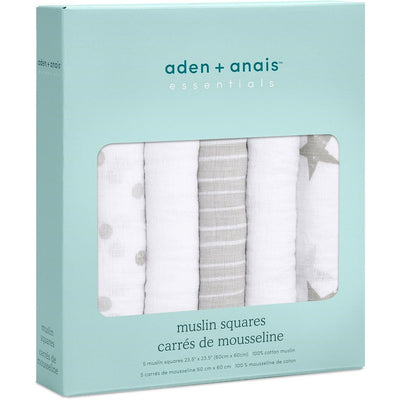 Bambinista-ADEN + ANAIS-Blankets-ADEN + ANAIS Essentials Muslin Squares - Dusty 5-pack