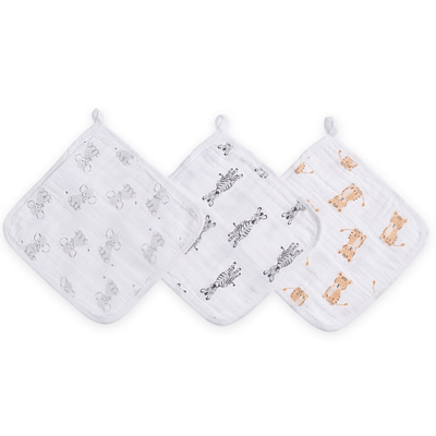 Bambinista-ADEN + ANAIS-Towels-ADEN + ANAIS Essentials Washcloths - Safari Babes
