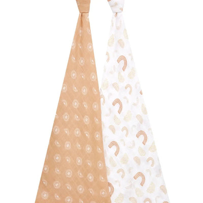Bambinista-ADEN + ANAIS-Blankets-ADEN + ANAIS Large Swaddles 2 Pack Cotton Keep Rising