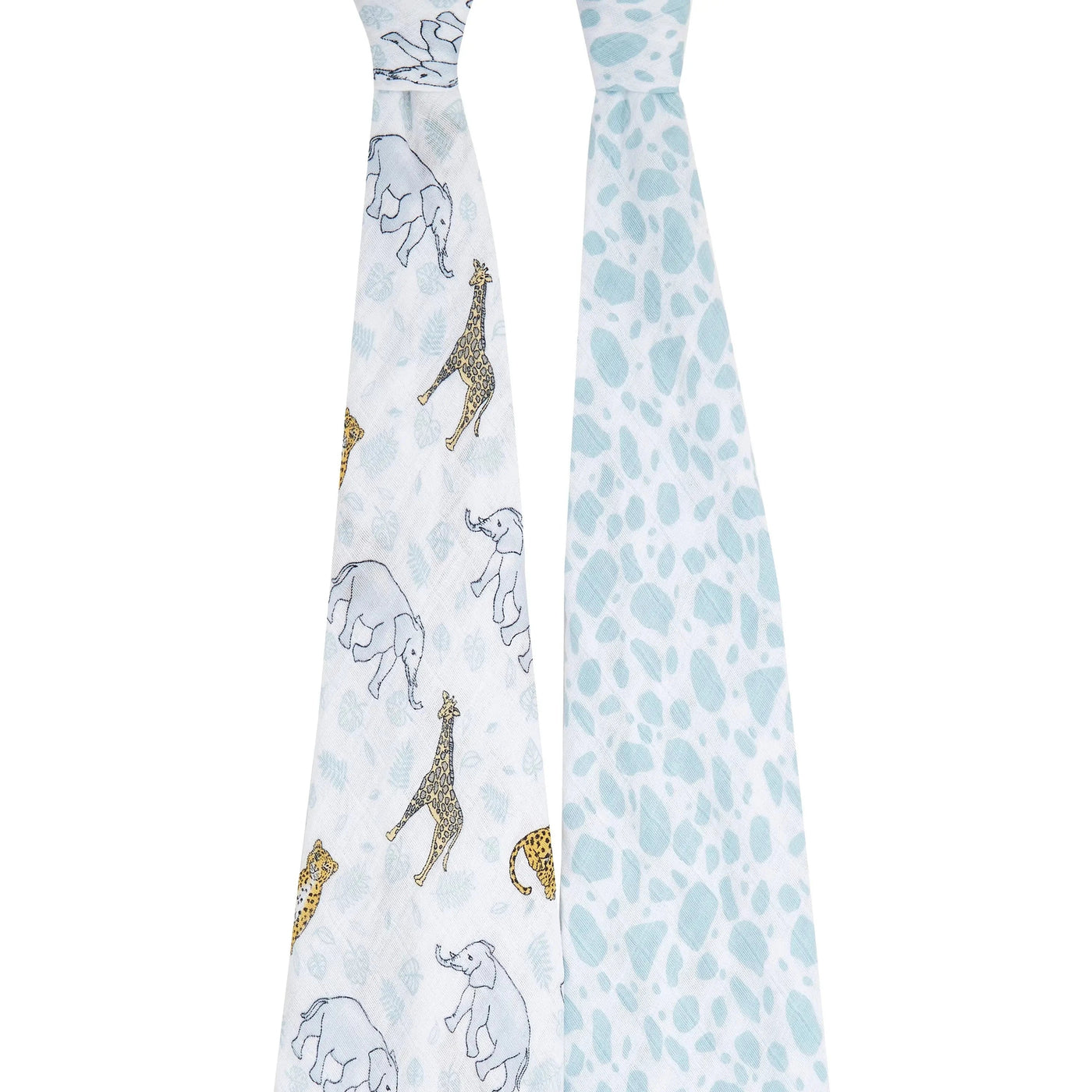 Bambinista-ADEN + ANAIS-Blankets-ADEN + ANAIS Large Swaddles 2 Pack Cotton Muslin Jungle