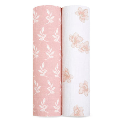 Bambinista-ADEN + ANAIS-Blankets-ADEN + ANAIS Large Swaddles 2 Pack Organic Cotton Muslin Earthly