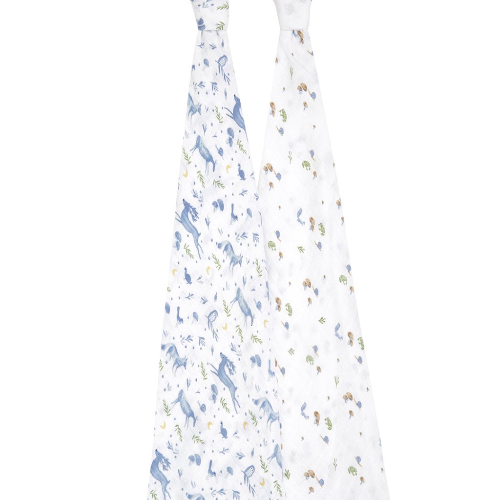 Bambinista-ADEN + ANAIS-Blankets-ADEN + ANAIS Large Swaddles 2 Pack Organic Cotton Muslin Outdoors