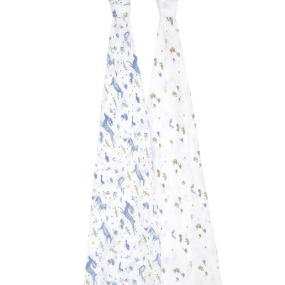 Bambinista-ADEN + ANAIS-Blankets-ADEN + ANAIS Large Swaddles 2 Pack Organic Cotton Muslin Outdoors