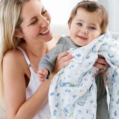 Bambinista-ADEN + ANAIS-Blankets-ADEN + ANAIS Large Swaddles 2 Pack Organic Cotton Muslin Outdoors