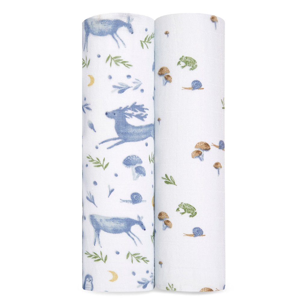 Bambinista-ADEN + ANAIS-Blankets-ADEN + ANAIS Large Swaddles 2 Pack Organic Cotton Muslin Outdoors