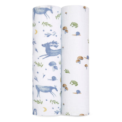 Bambinista-ADEN + ANAIS-Blankets-ADEN + ANAIS Large Swaddles 2 Pack Organic Cotton Muslin Outdoors