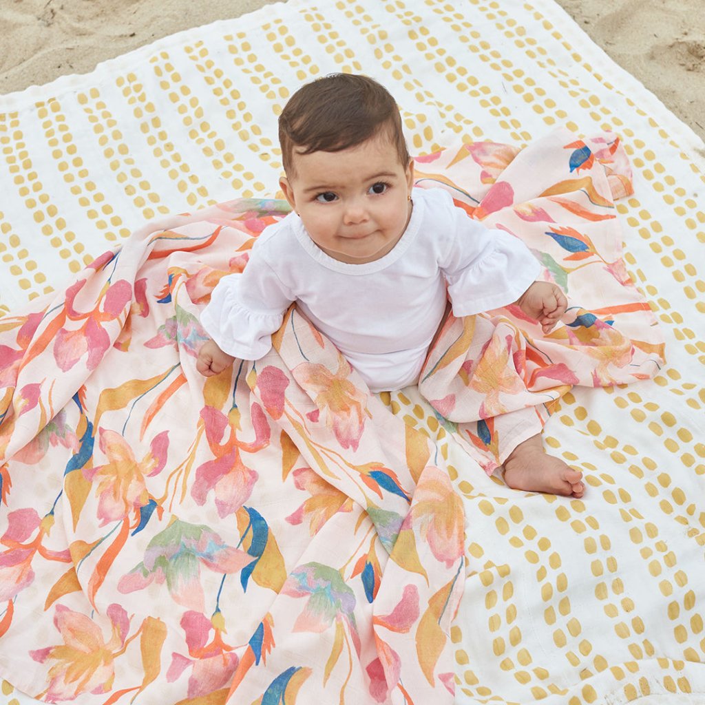 Bambinista-ADEN + ANAIS-Blankets-ADEN + ANAIS Large Swaddles 3 Pack Silky Soft Marine Gardens