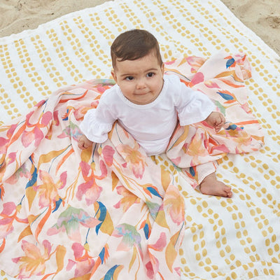 Bambinista-ADEN + ANAIS-Blankets-ADEN + ANAIS Large Swaddles 3 Pack Silky Soft Marine Gardens