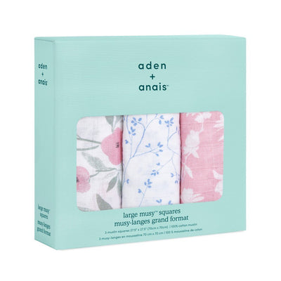 Bambinista-ADEN + ANAIS-Blankets-ADEN + ANAIS Ma Fleur Cotton Muslin Squares - 3 Pack