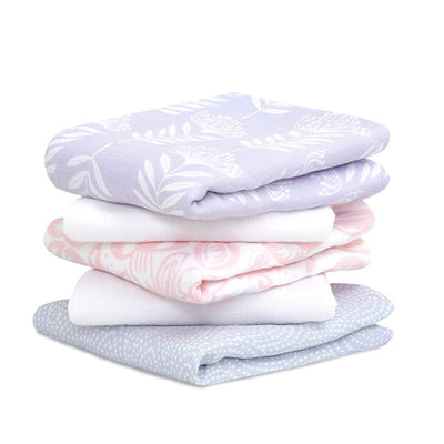 Bambinista-ADEN + ANAIS-Blankets-ADEN + ANAIS Muslin Squares - Damsel - 5 Pack