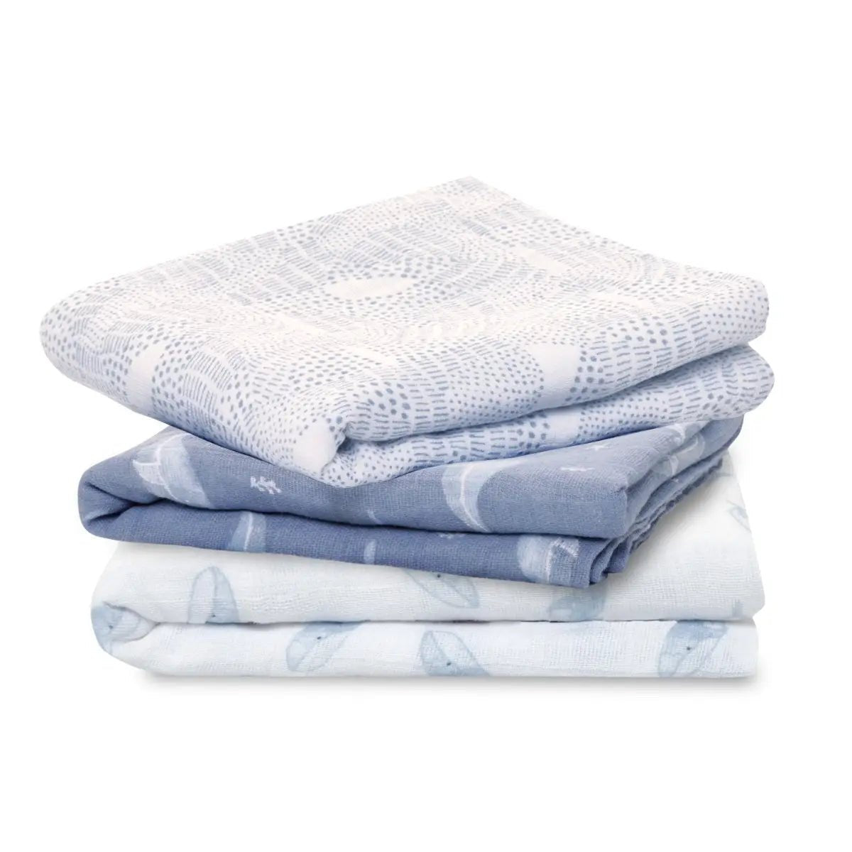 Bambinista-ADEN + ANAIS-Blankets-ADEN + ANAIS Musy Squares 3 Pack Cotton Muslin Oceanic