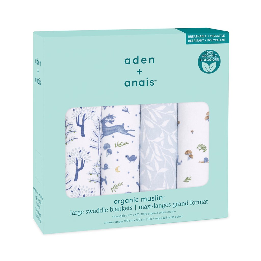 Bambinista-ADEN + ANAIS-Blankets-ADEN + ANAIS Organic Swaddle Blanket -Outdoors - 4 Pack