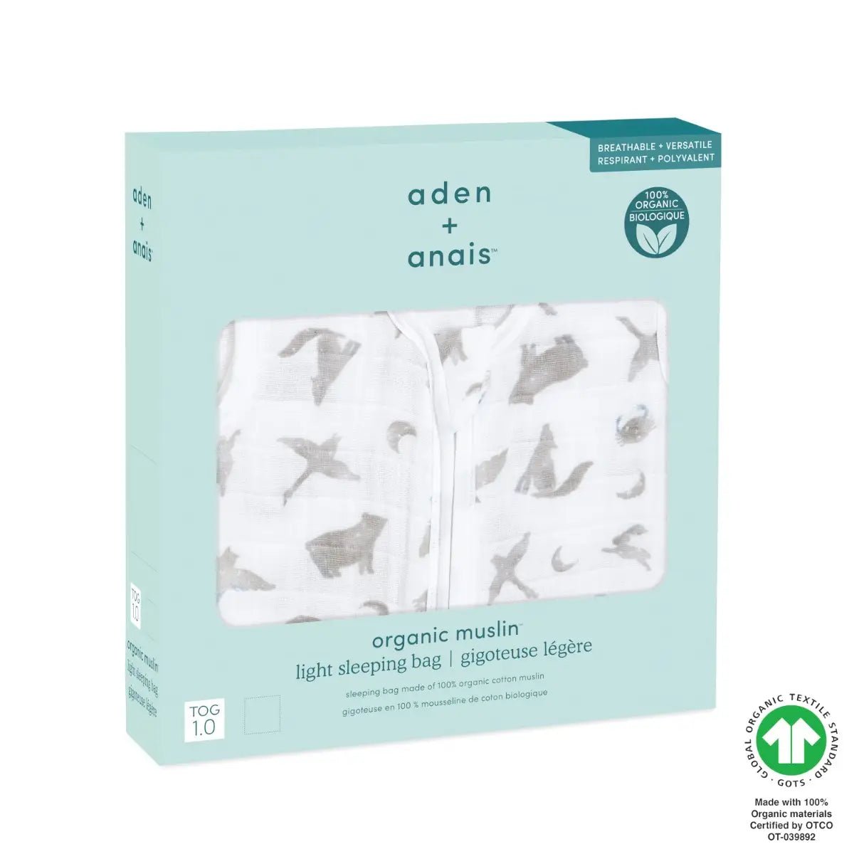 Bambinista-ADEN + ANAIS-Pyjamas-ADEN + ANAIS Outdoors Organic Cotton Light Sleeping Bag 1.0 Tog - Map the Stars