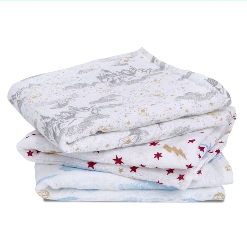 Bambinista-ADEN + ANAIS-Blankets-Cotton Muslin Squares Harry Potter™ Iconic- 3 Pack