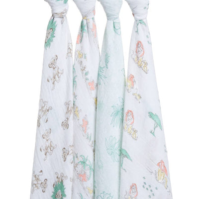 Bambinista-ADEN + ANAIS-Blankets-Cotton Muslin Swaddles 4 pack - The Lion King