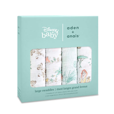 Bambinista-ADEN + ANAIS-Blankets-Cotton Muslin Swaddles 4 pack - The Lion King