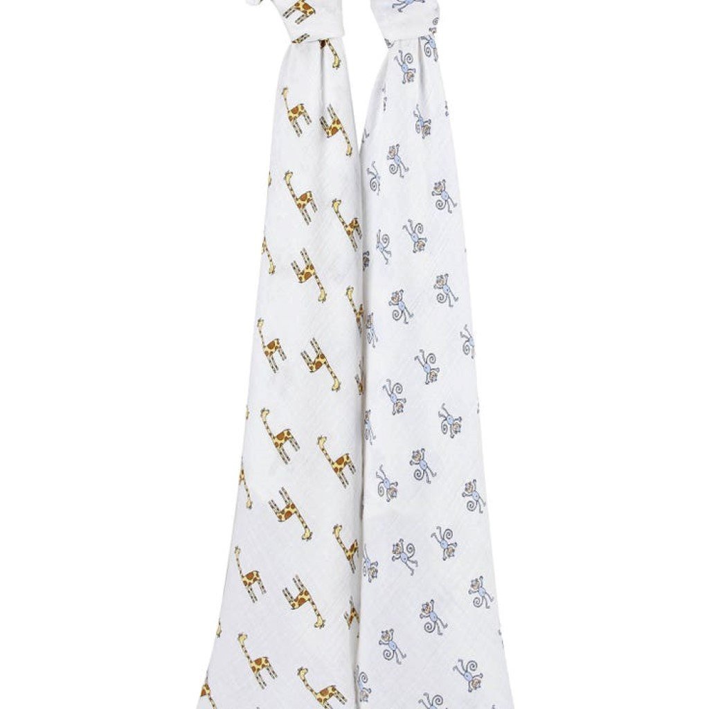 Bambinista-ADEN + ANAIS-Blankets-Cotton Muslin Swaddles Jungle Jam - 2 pack