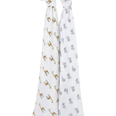 Bambinista-ADEN + ANAIS-Blankets-Cotton Muslin Swaddles Jungle Jam - 2 pack
