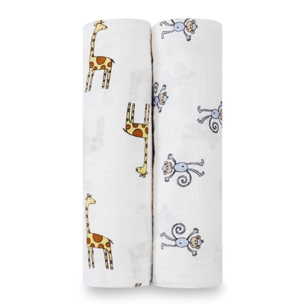 Bambinista-ADEN + ANAIS-Blankets-Cotton Muslin Swaddles Jungle Jam - 2 pack
