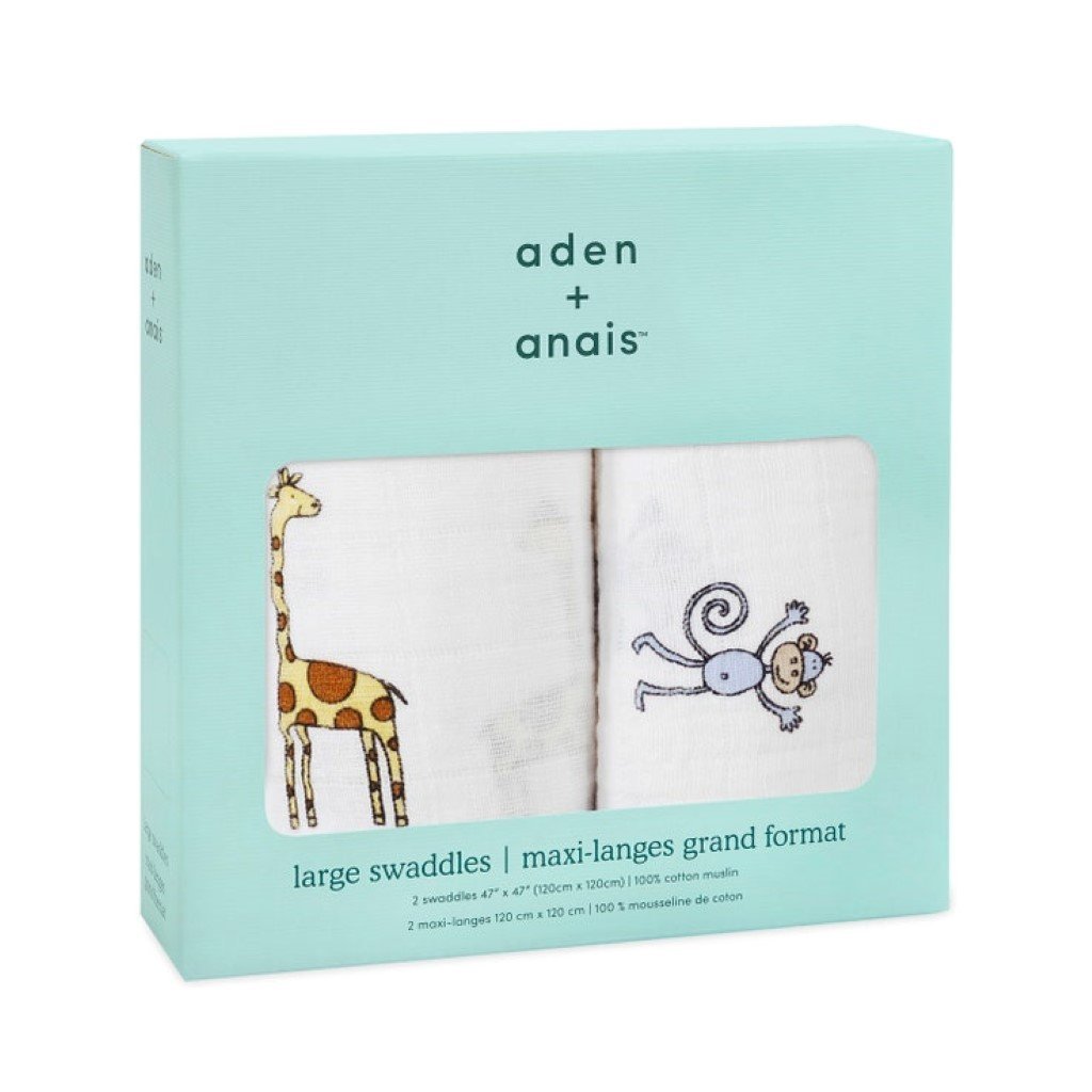 Bambinista-ADEN + ANAIS-Blankets-Cotton Muslin Swaddles Jungle Jam - 2 pack