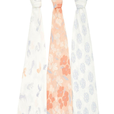 Bambinista-ADEN + ANAIS-Blankets-Silky Soft Muslin Swaddles Koi Pond - 3 Pack