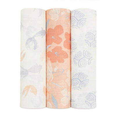 Bambinista-ADEN + ANAIS-Blankets-Silky Soft Muslin Swaddles Koi Pond - 3 Pack