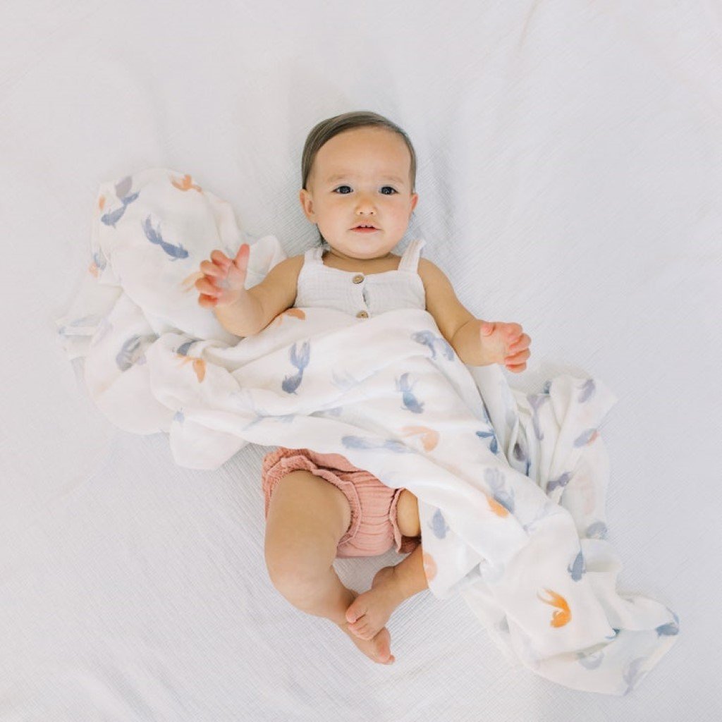 Bambinista-ADEN + ANAIS-Blankets-Silky Soft Muslin Swaddles Koi Pond - 3 Pack