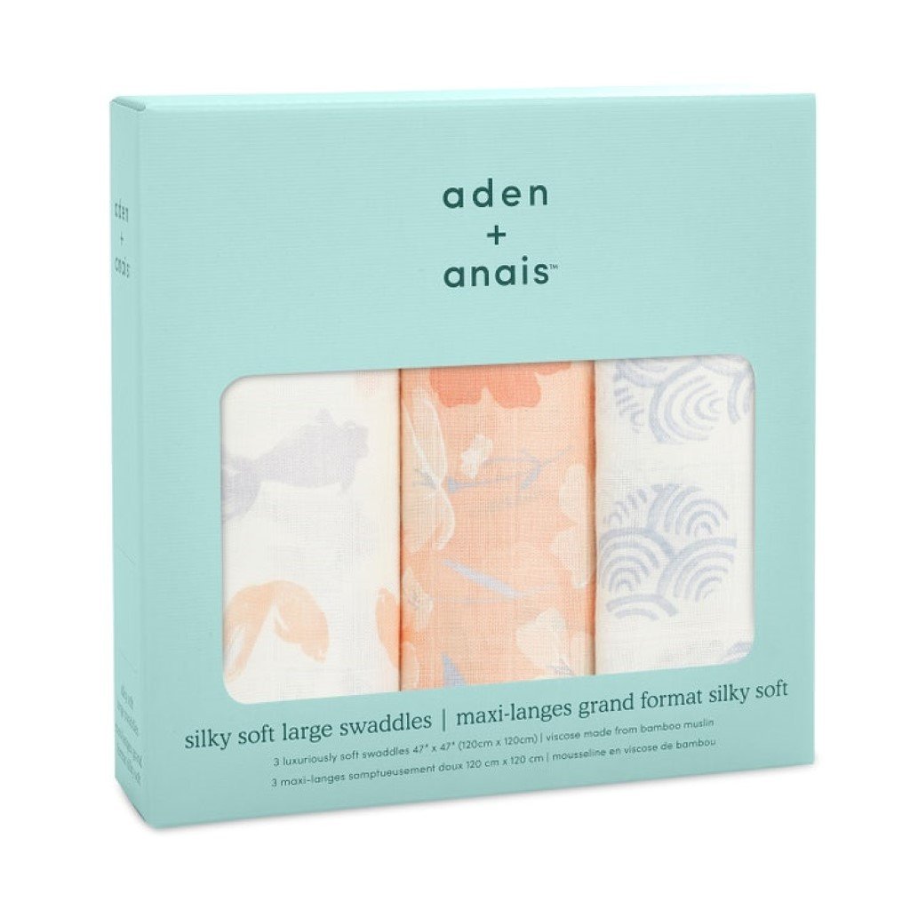 Bambinista-ADEN + ANAIS-Blankets-Silky Soft Muslin Swaddles Koi Pond - 3 Pack