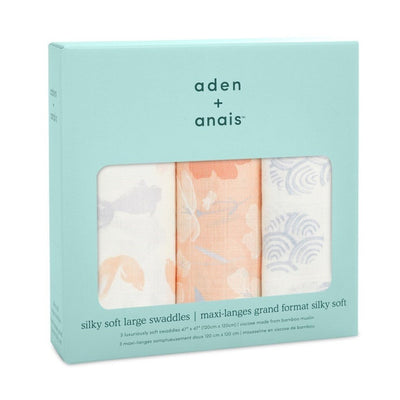Bambinista-ADEN + ANAIS-Blankets-Silky Soft Muslin Swaddles Koi Pond - 3 Pack