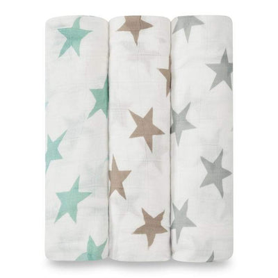 Bambinista-ADEN + ANAIS-Blankets-Silky Soft Muslin Swaddles Milky Way - 3 Pack