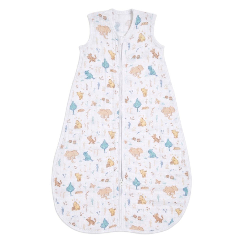 Bambinista-ADEN + ANAIS-Pyjamas-Winnie the Pooh in the Woods Light Sleeping Bag Cotton Muslin 1.0 TOG