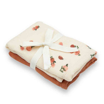 Bambinista-AVERY ROW-Towels-AVERY ROW Organic Baby & Toddler Washcloths Set Of 2 - Peaches