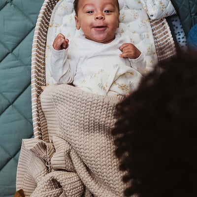 Bambinista-AVERY ROW-Blankets-AVERY ROW Plait Knit Baby Blanket - Oat
