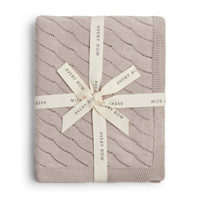 Bambinista-AVERY ROW-Blankets-AVERY ROW Wave Knit Blanket - Mist
