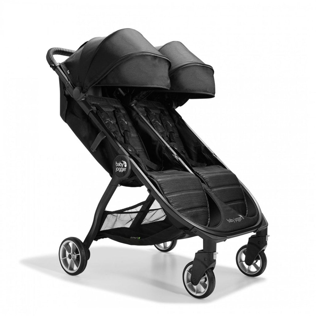 Bambinista-BABY JOGGER-Travel-BABY JOGGER City Tour 2 Double Ultra Compact Side-by-side Double Stroller - Pitch Black