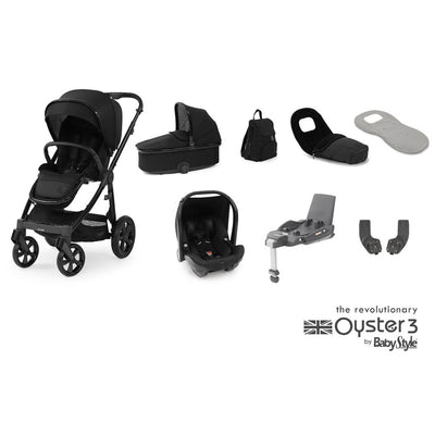 Bambinista-BABY STYLE-Travel-Babystyle Oyster 3 LUXX Special Edition Pushchair 8 piece Bundle - Onyx