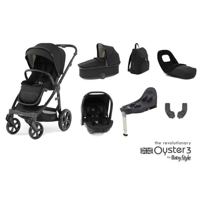 Bambinista-BABY STYLE-Travel-New Oyster 3 Travel System (7 Piece) Luxury Bundle with Capsule Infant Car Seat (i-Size) - Pixel
