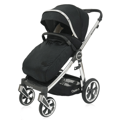 Bambinista-BABY STYLE-Travel-OYSTER 3 LUXX Special Edition Pushchair Bundle - Jurassic Black (Chrome Frame)