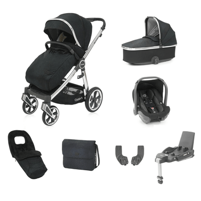 Bambinista-BABY STYLE-Travel-OYSTER 3 LUXX Special Edition Pushchair Travel System Bundle - Jurassic Black (Chrome Frame)