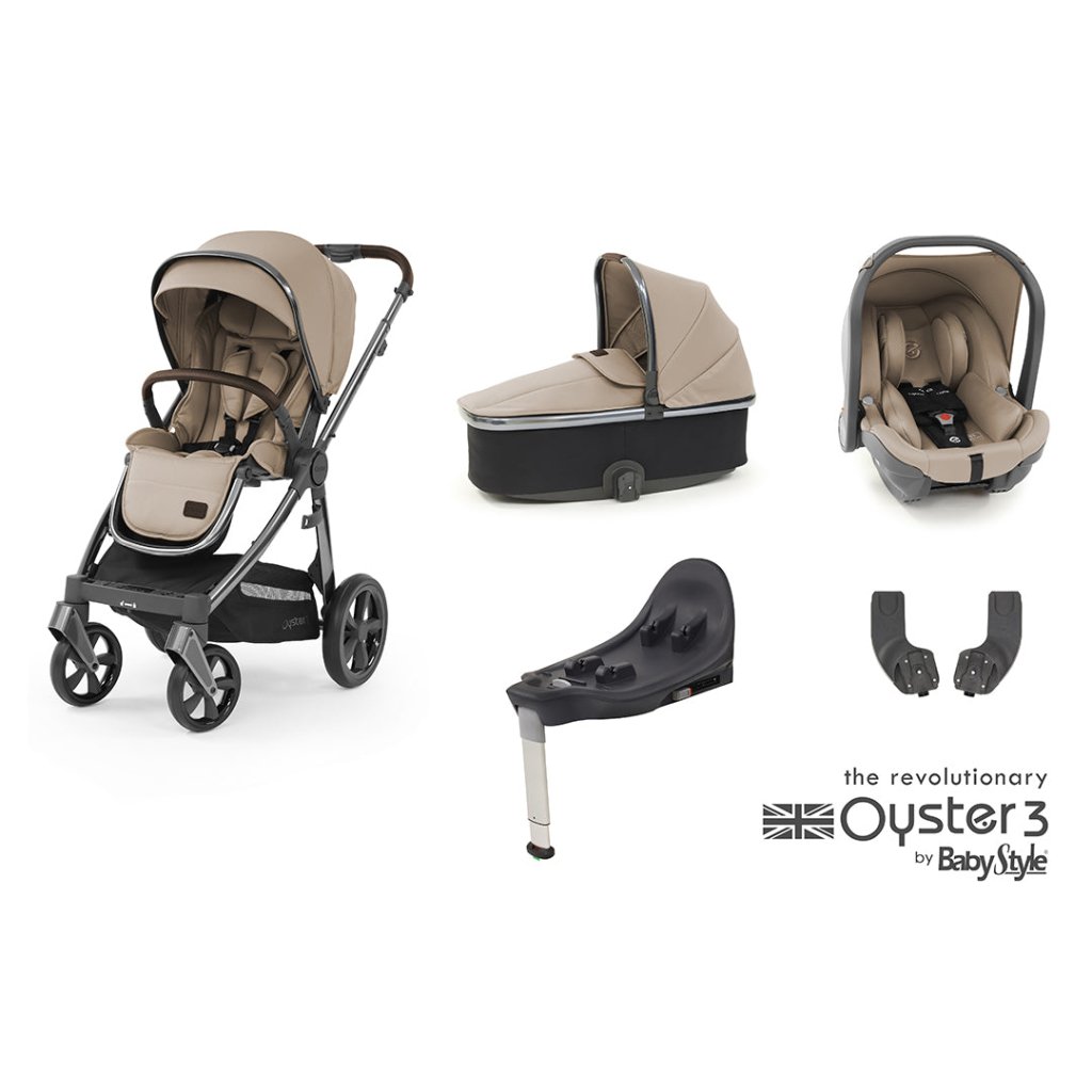 Bambinista-BABY STYLE-Travel-OYSTER 3 Travel System (5 Piece) Essential Bundle with Capsule Infant Car Seat (i-Size) - Butterscotch