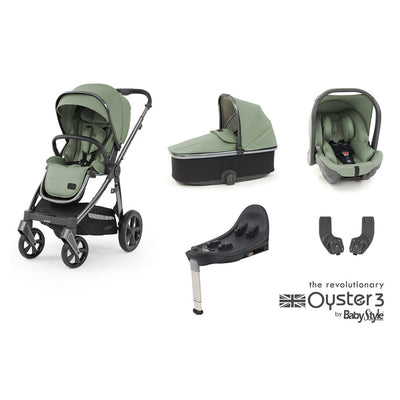 Bambinista-BABY STYLE-Travel-OYSTER 3 Travel System (5 Piece) Essential Bundle with Capsule Infant Car Seat (i-Size) - Spearmint
