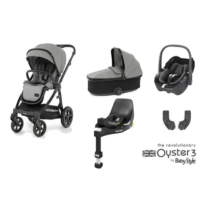 Bambinista-BABY STYLE-Travel-OYSTER 3 Travel System (5 Piece) Essential Bundle with Maxi Cosi pebble 360 and FamilyFix Isofix Base - Orion