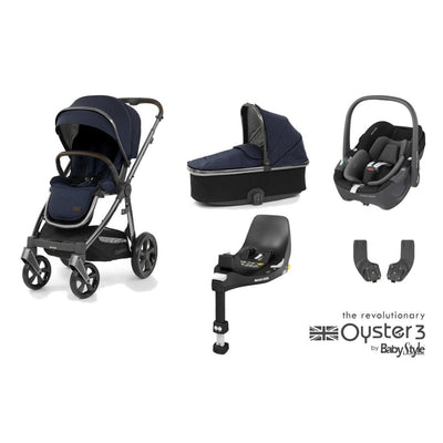 Bambinista-BABY STYLE-Travel-OYSTER 3 Travel System (5 Piece) Essential Bundle with Maxi Cosi pebble 360 and FamilyFix Isofix Base - Twilight