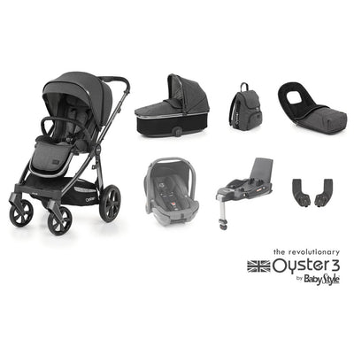 Bambinista-BABY STYLE-Travel-OYSTER 3 Travel System (7 Piece) Luxury Bundle With Maxicosi Pebble 360 Car Seat - Fossil
